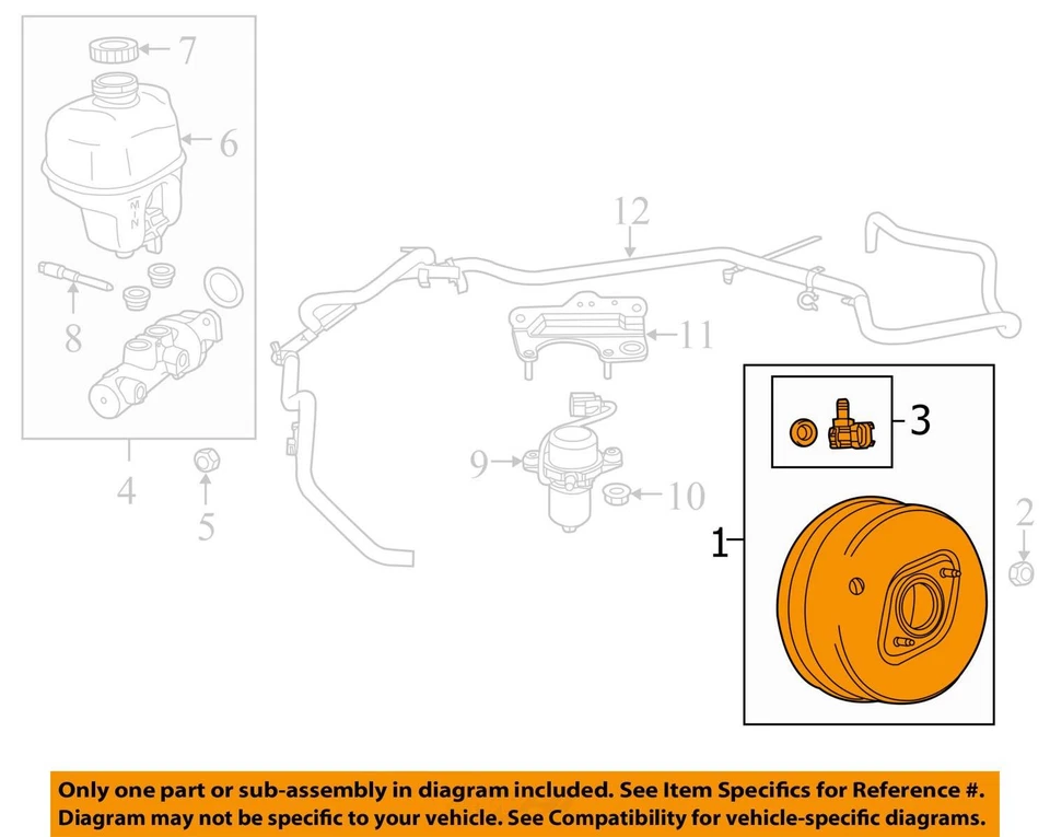 Power Brake Booster Fits 16-24 DURANGO 6854247 - Image 3 of 4