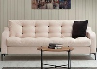 Dreisitzer Sofa 3 Sitzer Polstersofa Stoffsofa Couch Beige Wohnzimmer