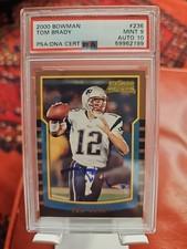 2000 Bowman Tom Brady RC #236 Auto PSA 9/10 DNA Authentic Autograph Rookie RARE!