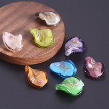 10pcs 20x17mm Handmade Twist Lampwrok Glass Flower Pattern Loose Beads