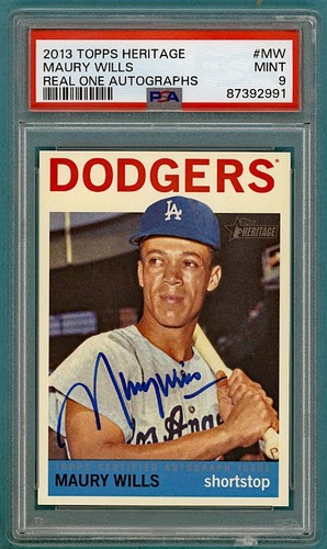 Maury Wills #MW 2013 Topps Heritage Real One Autographs card