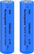 2 Packs 18650 Rechargeable Battery 3.7V 3500mAh 18650 Flat Top Battery for He...