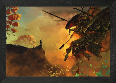 Einsamer Wolf 2 gerahmtes Wandbild Poster Leinwanddruck Bild