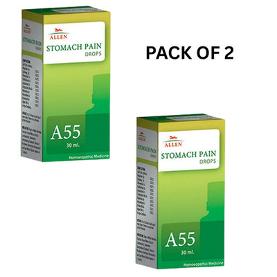 2 X Allen A55 Stomach Pain Drops (30ml) Homeopathy Remedy Free Shipping