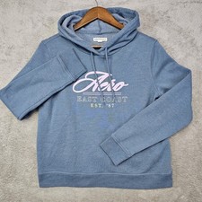 Aeropostale East Coast Hoodie Blue M Women's Cropped Logo Pullover Sweatshirt