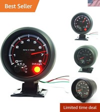 Durable ABS 3.75" LED Tachometer - 0-8000 RPM with User Manual & Kit Included
