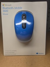 Microsoft Wireless Bluetooth Mobile 3600 Cyan Blue Mouse NEW
