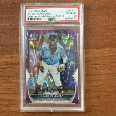 2023 Bowman Chrome Prospects Junior Caminero 1st Purple /250 #BCP61 PSA 10