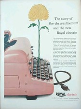 1955 vintage Pink Royal typewriter Quiet Deluxe Pink Print Ad Unique Retro thumbnail