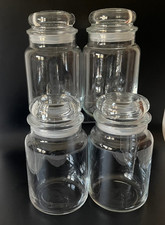Set of 4 YANKEE CANDLE Empty Glass Large 22oz Jars Air Tight Lids CLEAN NO WAX