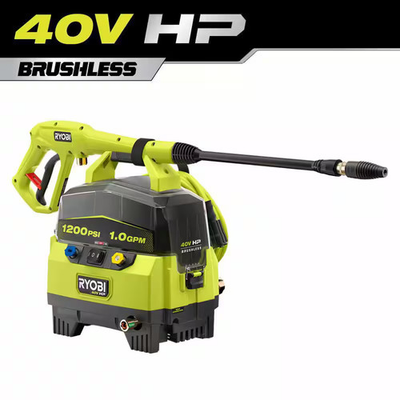 #ad RYOBI 40V 1200 PSI 1.0 GPM Cordless Electric Cold Water Pressure Washer Tool $99.00