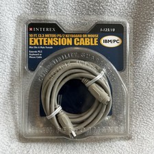Interex 10 Ft. Extension Cable IBM / PC Keyboard Or Mouse Extension Cable - New