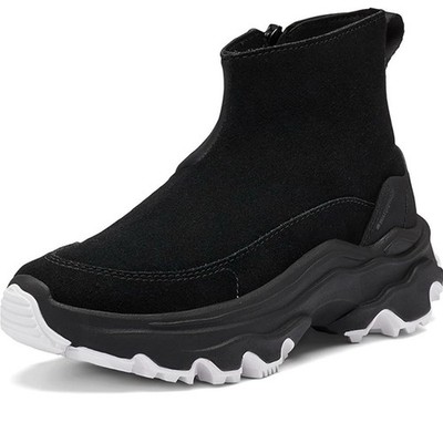 Sorel Women's Kinetic Breakthru Acadia Waterproof Shoe Black Suede Sneaker