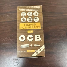 OCB Virgin 1 1/4 Unbleached Paper + Tips 🚨 FULL BOX 🚨 24 packs