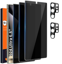  3 2 Pack Galaxy S24 Ultra Privacy Screen Protector, 9H Tempered Glass, Ultr...