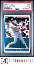 1992 CLASSIC SERIES II #T10 MARK McGWIRE ATHLETICS POP 3 PSA 9