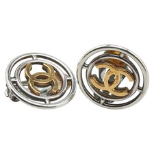 Chanel Coco Mark Round Earrings