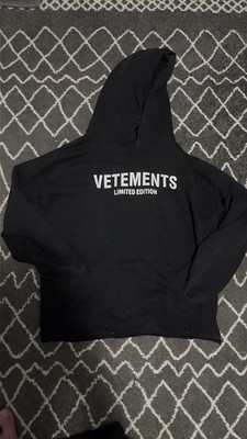 Vetements Black Hoodie Size M cropped