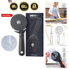 Lux Heavy Duty Pizza Cutter With Wheel Slicer- Stainless Steel Sharp Smooth P...