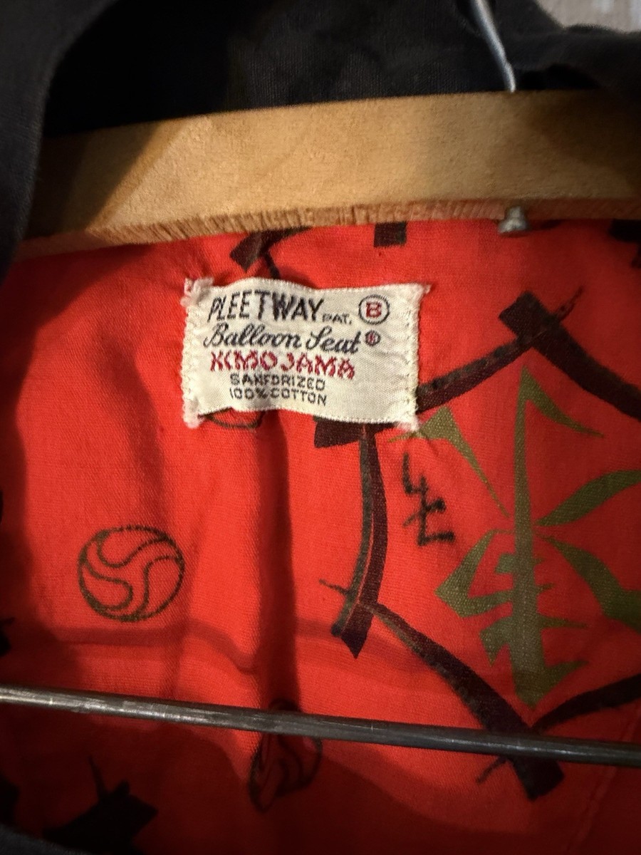 VTG Pleetway Sanforized 100% Cotton Kimo Jama Pajama Set Red/Black View 3