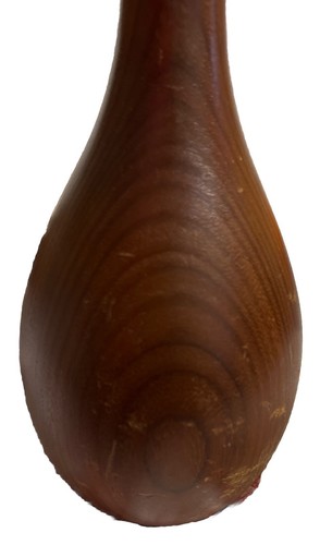 Vintage Hand Turned Long Neck Genie W/ Stopper Mid Century Modern Wood Vase - Picture 3 of 8