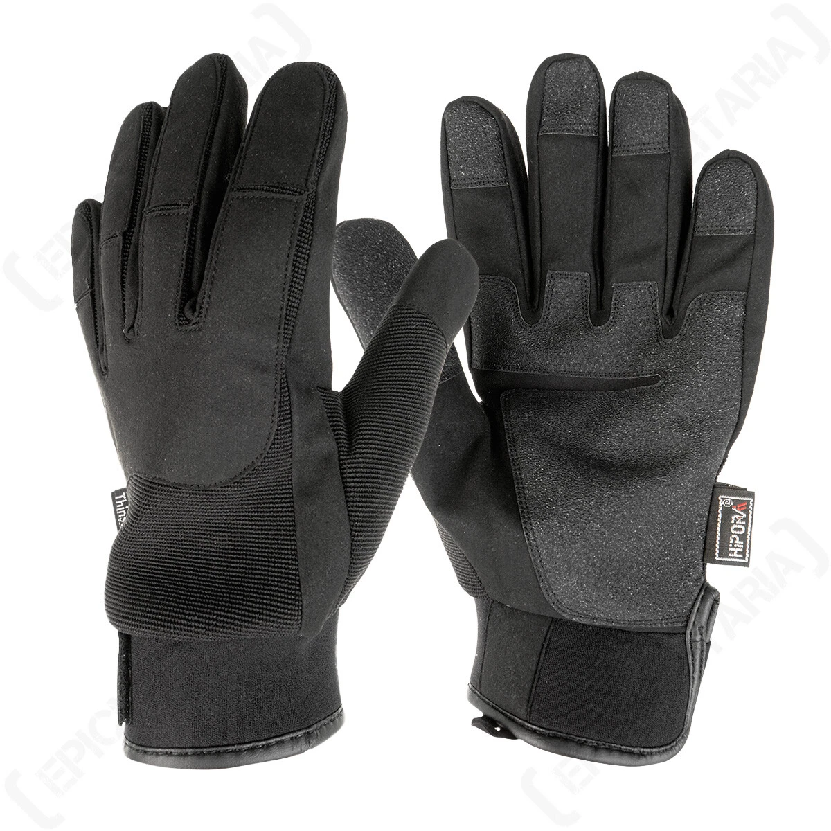 Army Style Winter Gloves Black - Thinsulate Non-Slip Waterproof Warm Gloves
