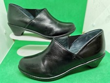 Dansko Womens Size 39/ 8.5 Black Leather Slip On Comfort Loafers Heels