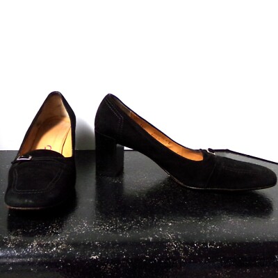 Bally Black Suede Heeled Loafers Size 8 | eBay display picture 2