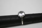Vintage STERLING .925 Silver SOLITAIRE WHITE ZIRCON Ring - Size 7.5 R9