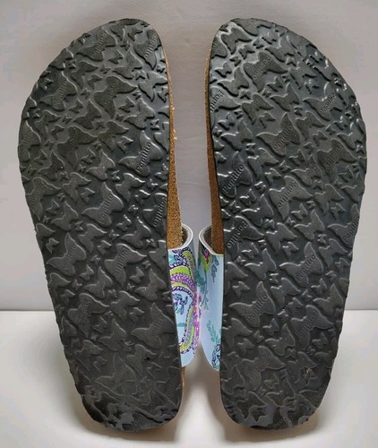 Sandali Birkenstock taglia 39 papillio Giza perizoma in pelle farfalle floreali blu - Foto 10 di 11