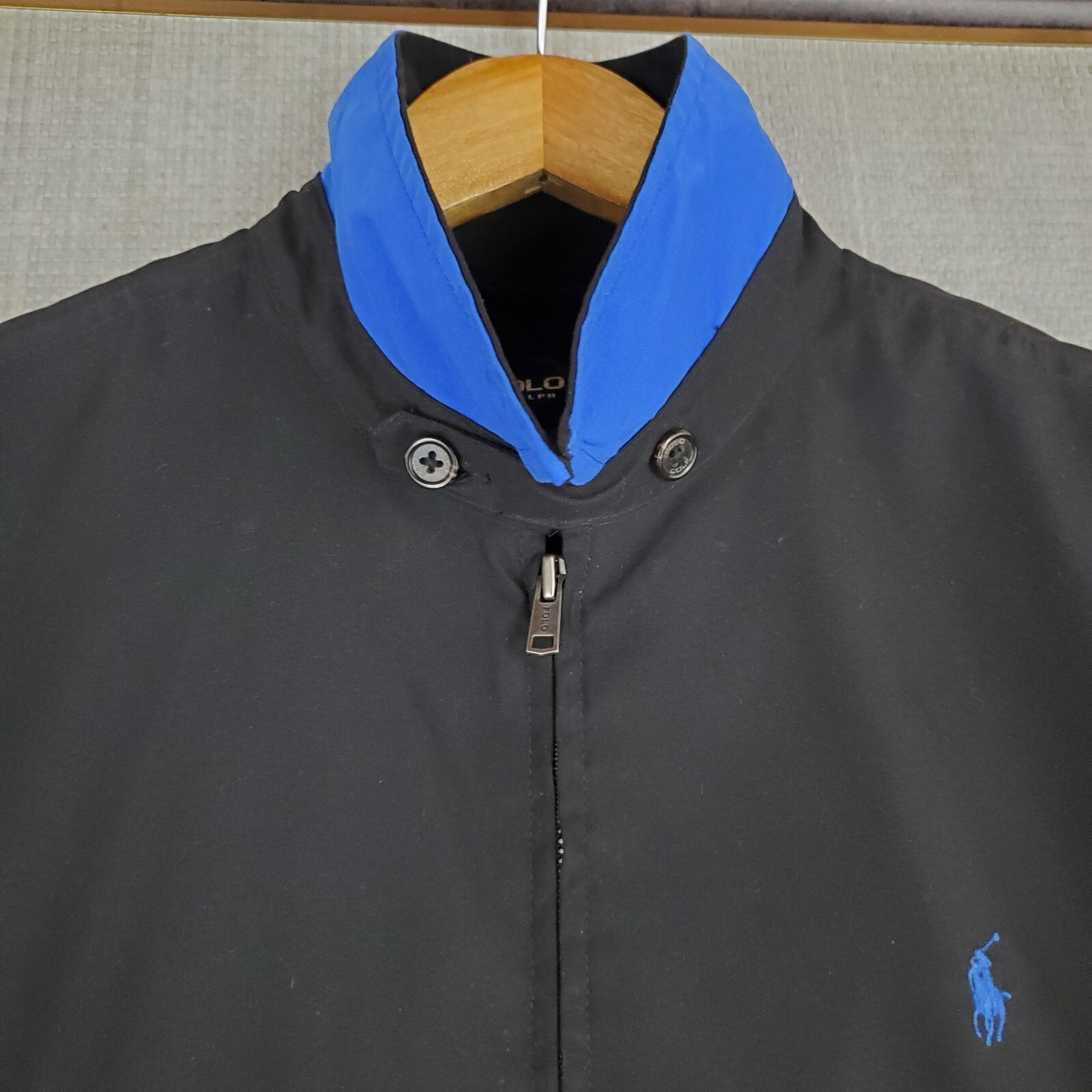 PONY Giacca uomo POLO GOLF taglia media full zip Harrington nera performance check