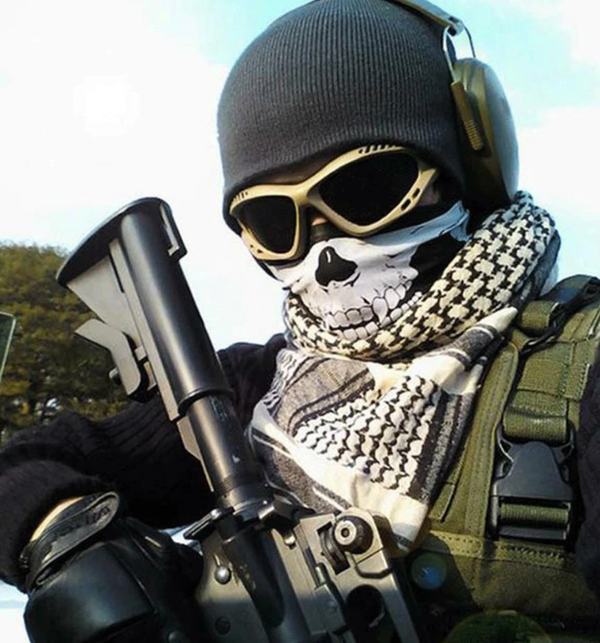 Máscara facial calavera pasamontañas polaina cuello motociclista bandana deporte invierno SPF40 Foto 3 de 4