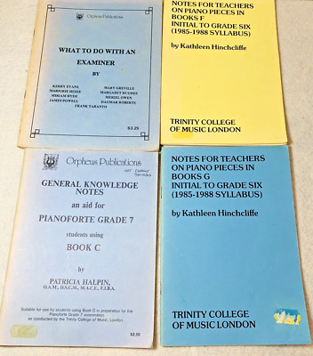 4 x Music Teach Reference  Notes/Guide  for Pianoforte Piano Grade 7,6  Orpheous