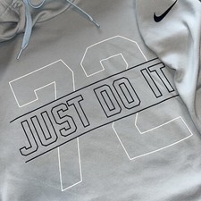 Nike Women  s Hoodie JUST DO IT 72 Mock Neck Size XS - Light Blue