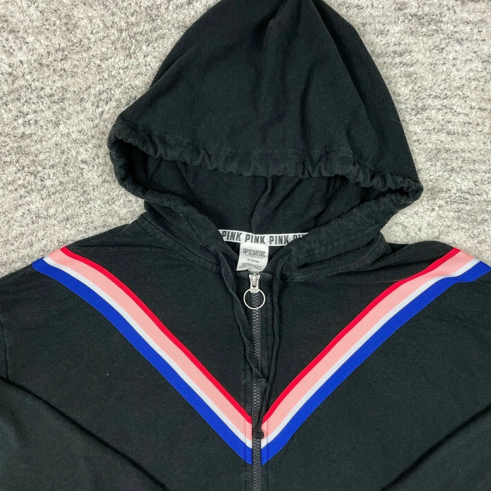 UNDERCOVER Felpa con cappuccio ROSA Victorias Secret donna maglione medio *CERNIERA ROTTA*