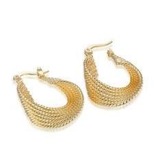 18k Layered Real Gold Filled Hoop Earring