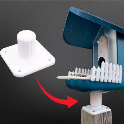Custom Fence Post Pole Mount Adapter for Bird Buddy Feeder
