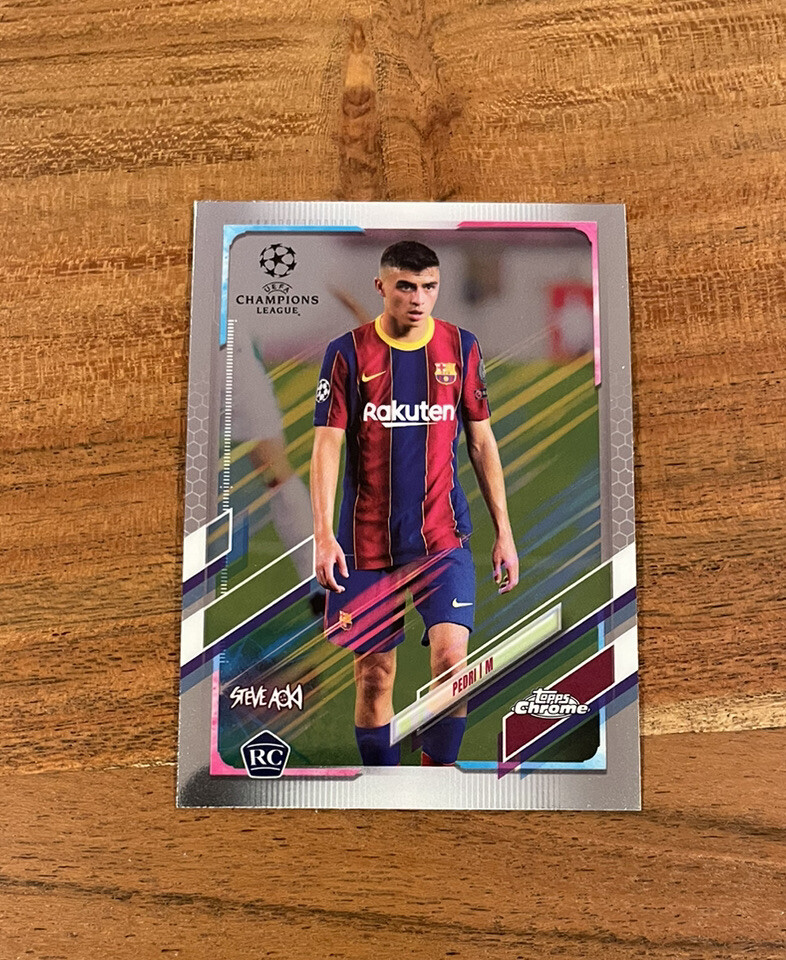 Pedri 2020-21 Topps Chrome UEFA Steve Aoki Neon Future Rookie