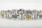 8Ct Round Cut Simulated Diamond Men's Tennis Bracelet 14K White Gold Plated