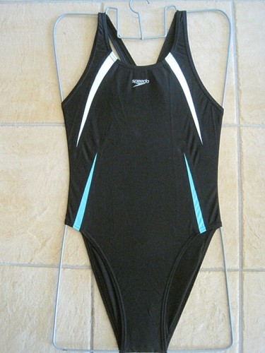 SPEEDO SWIMWEAR FEMALE BLACK BONDED SEAM TARGET LEADERBACK HIGH LEG | eBay