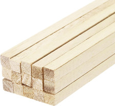Square Wooden Sticks, 10"X0.2"X0.2" Dowel Rod Unfinished Hardwood Stick Craft Tw