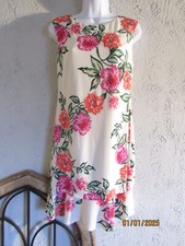 Eliza J 8 sheath floral print vibrant colors tiered hem office shift dress zip