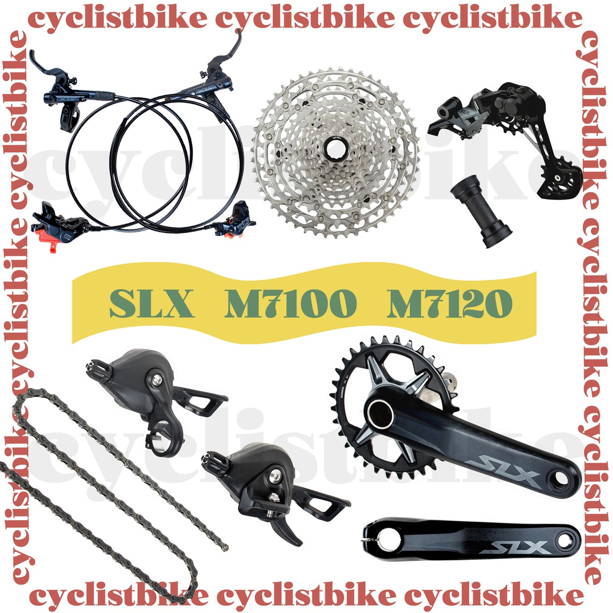 OEM Shimano SLX M7100 12speed Gruppos with crankset & New BR