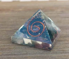 SMALL (25-30mm) BLOODSTONE COIL ORGONE GEMSTONE PYRAMID ORGONITE