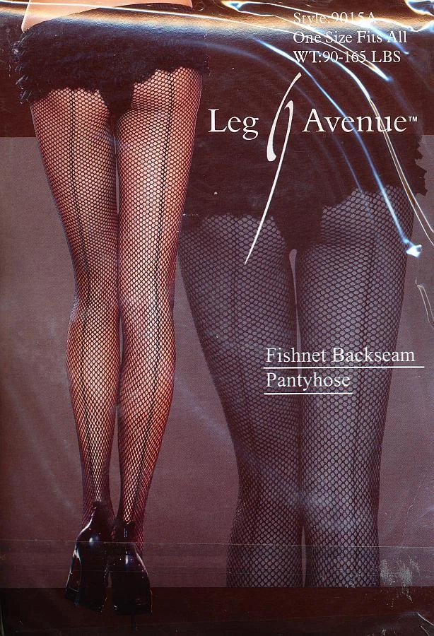 Leg Avenue 9015A Nylon Netzstrumpfhose mit Rücknaht rot oder weiß - Bild 1 von 1
