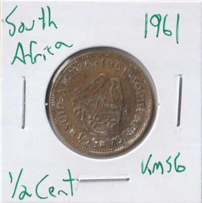 Coin South Africa 1/2 Cent 1961 KM56
