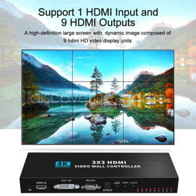 HD 4K HDMI DV Video Wall Controller Processor 2x2 3x3 1x4 1x3 HDMI Input/Output