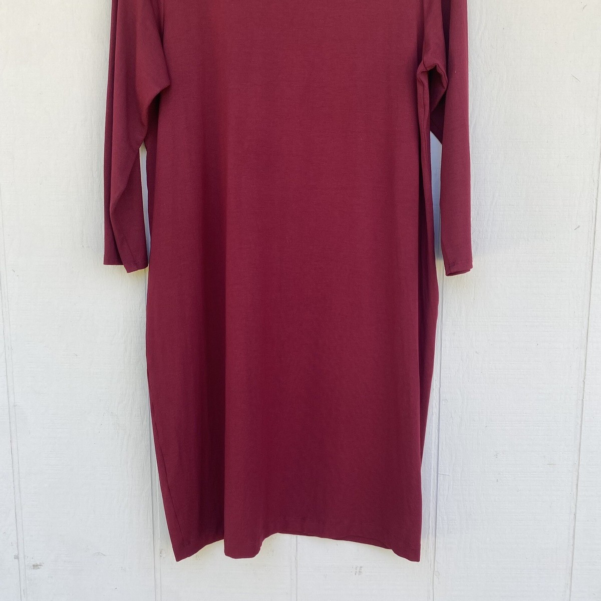 EILEEN FISHER Viscose-Jersey 3/4 Sleeve V-Neck Dress SZ M Quiet Luxury  Classical | eBay