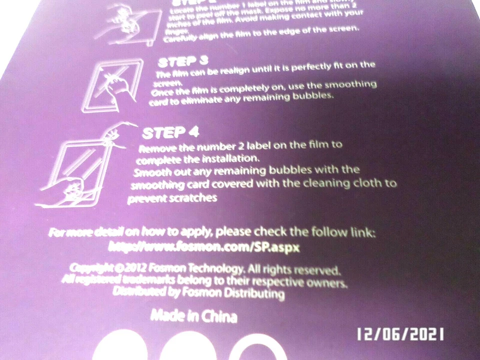 Fosmon Screen Shield for Barnes & Noble Nook HD+, SP4774, 2 COUNT. - Image 4 of 4