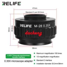 Microscope adapter CVT 0.5X,relife M-25 dustproof lens,objective lens 0.5X,light